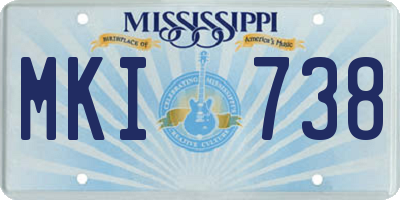 MS license plate MKI738