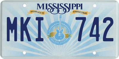 MS license plate MKI742