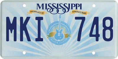 MS license plate MKI748