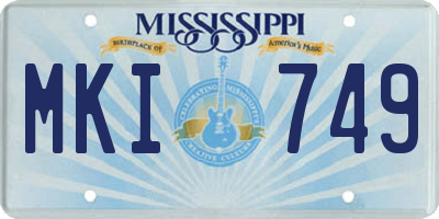 MS license plate MKI749