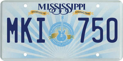 MS license plate MKI750