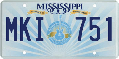 MS license plate MKI751