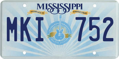 MS license plate MKI752