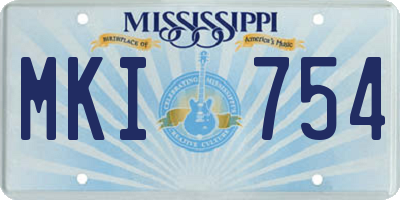 MS license plate MKI754