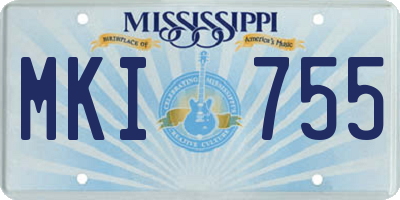 MS license plate MKI755