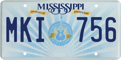 MS license plate MKI756