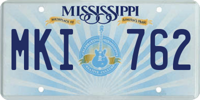 MS license plate MKI762
