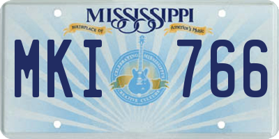 MS license plate MKI766