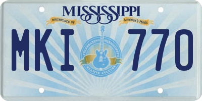 MS license plate MKI770
