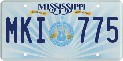 MS license plate MKI775