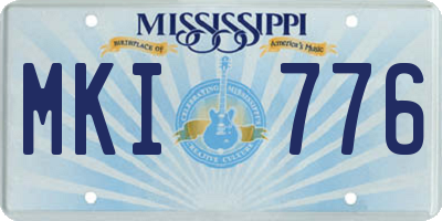 MS license plate MKI776