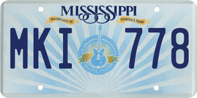 MS license plate MKI778