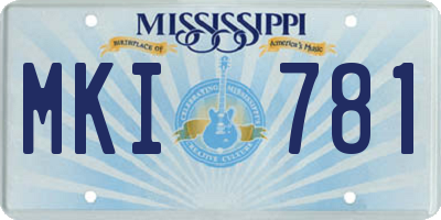 MS license plate MKI781