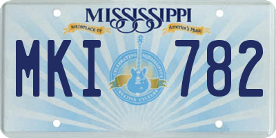 MS license plate MKI782