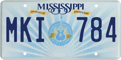 MS license plate MKI784