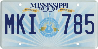 MS license plate MKI785