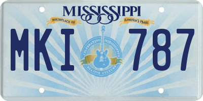 MS license plate MKI787