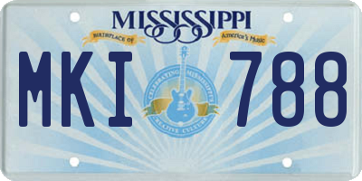 MS license plate MKI788