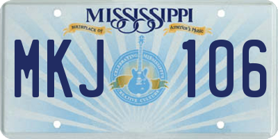 MS license plate MKJ106