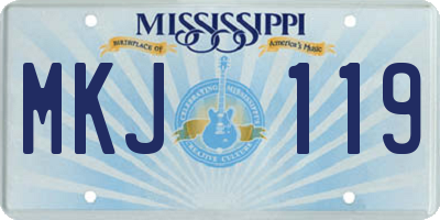MS license plate MKJ119