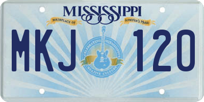 MS license plate MKJ120