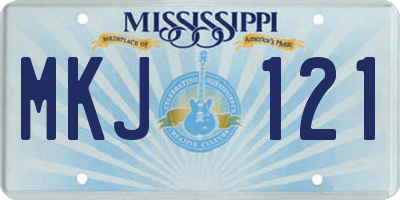 MS license plate MKJ121