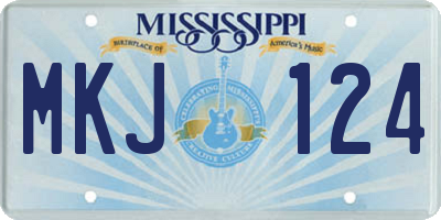 MS license plate MKJ124