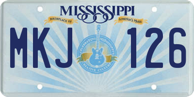 MS license plate MKJ126