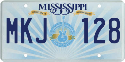MS license plate MKJ128