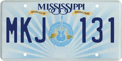 MS license plate MKJ131
