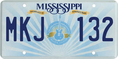 MS license plate MKJ132