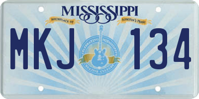 MS license plate MKJ134