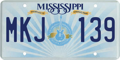 MS license plate MKJ139