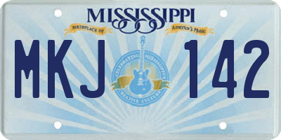 MS license plate MKJ142