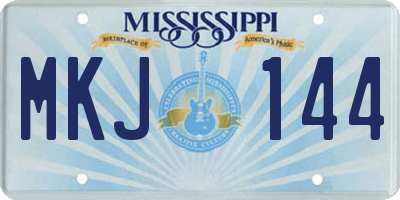 MS license plate MKJ144