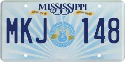 MS license plate MKJ148