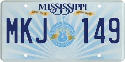 MS license plate MKJ149
