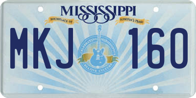 MS license plate MKJ160