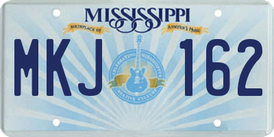 MS license plate MKJ162