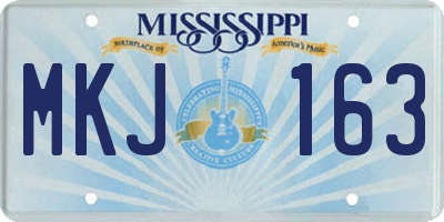 MS license plate MKJ163