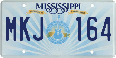 MS license plate MKJ164