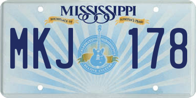 MS license plate MKJ178