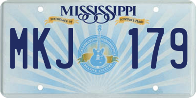 MS license plate MKJ179