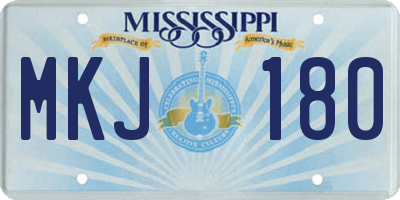 MS license plate MKJ180