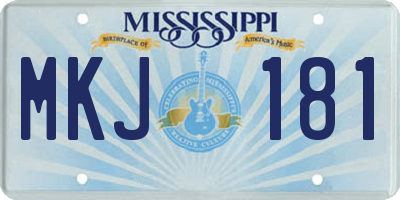 MS license plate MKJ181
