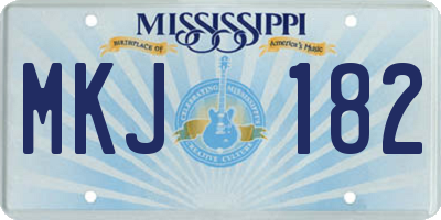 MS license plate MKJ182