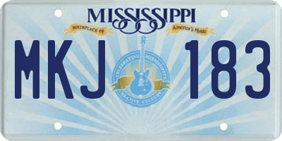 MS license plate MKJ183