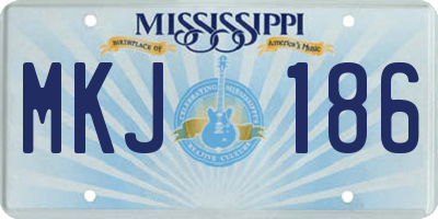 MS license plate MKJ186