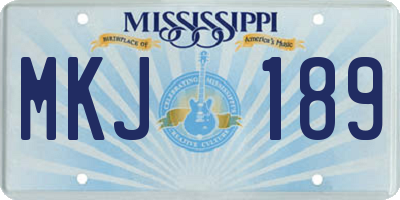 MS license plate MKJ189