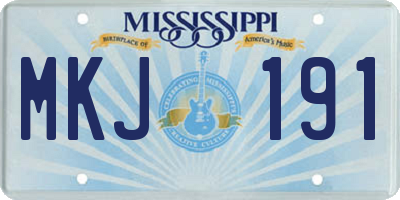 MS license plate MKJ191